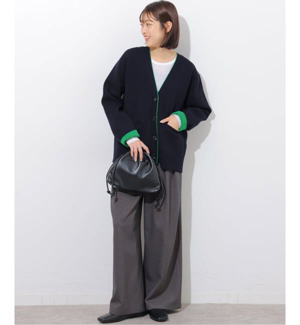 JOURNAL STANDARD relume「《予約》ダブルニットコントラストVネックカーディガン」|カーディガン|