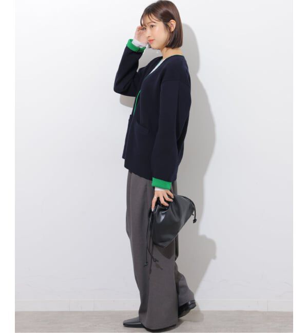 JOURNAL STANDARD relume「《予約》ダブルニットコントラストVネックカーディガン」|カーディガン|