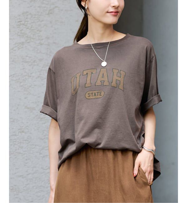 FRAMeWORK「ピグメント PRINT TEE」|Tシャツ・カットソー|ブラウン