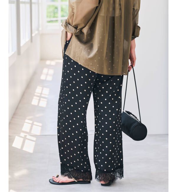 Spick and Span「《セットアップ可 / 追加》レースドッキングドットサテンパンツ」|その他|