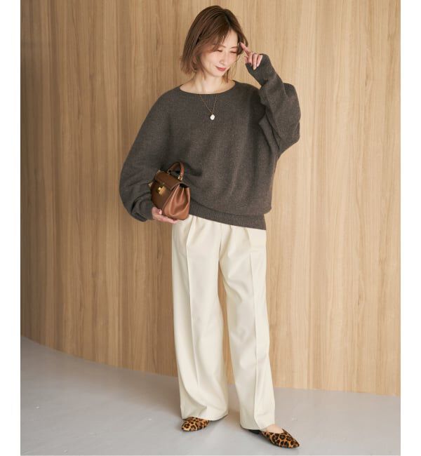 Spick and Span「《新色有り / 追加予約》裏起毛ジョーゼットタックイージーパンツ」|スラックス|