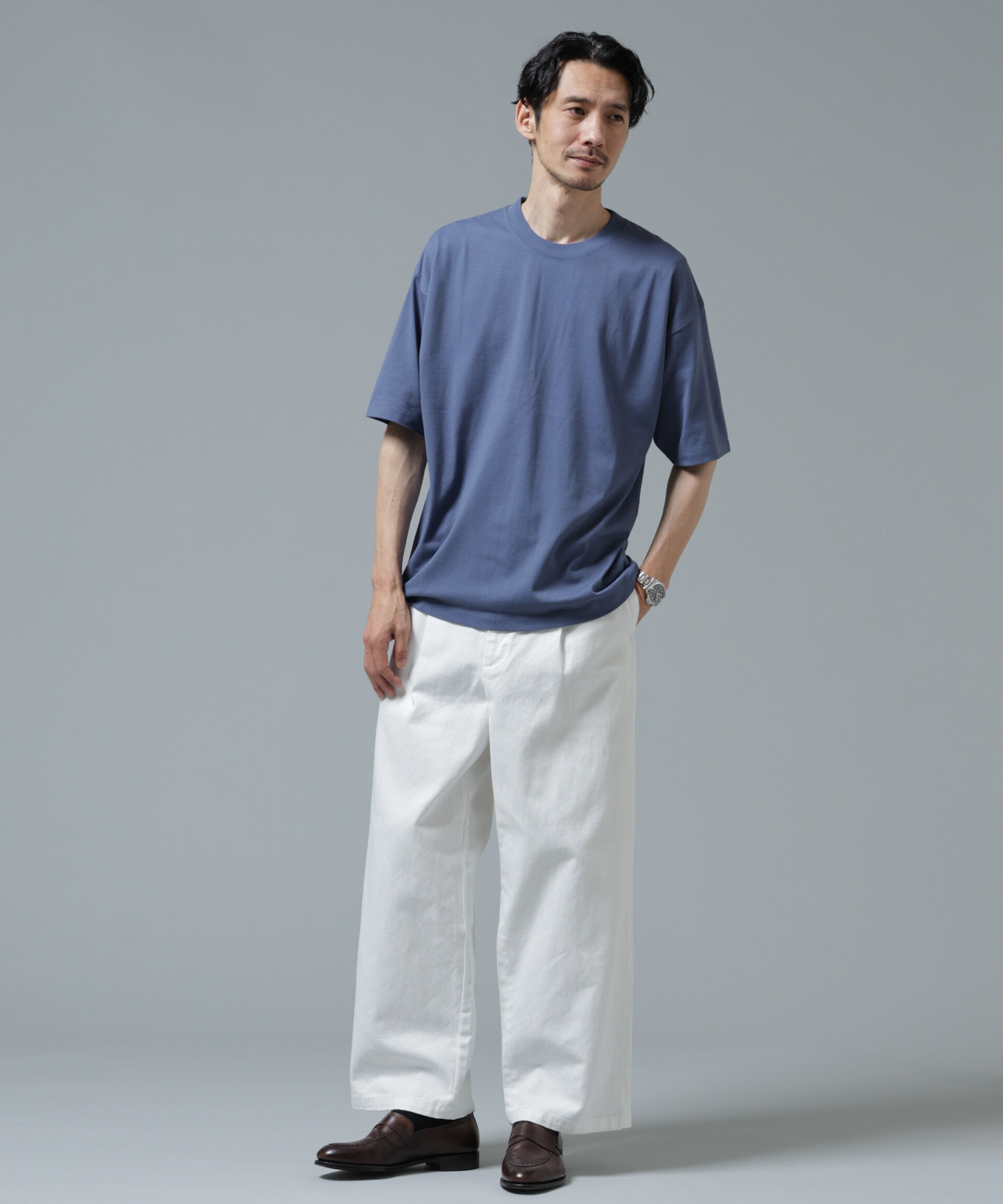 NANO universe「Anti Soaked(R) 汗染み防止 ミドルウェイト 7.1oz ビッグシルエットTシャツ」|Tシャツ・カットソー|