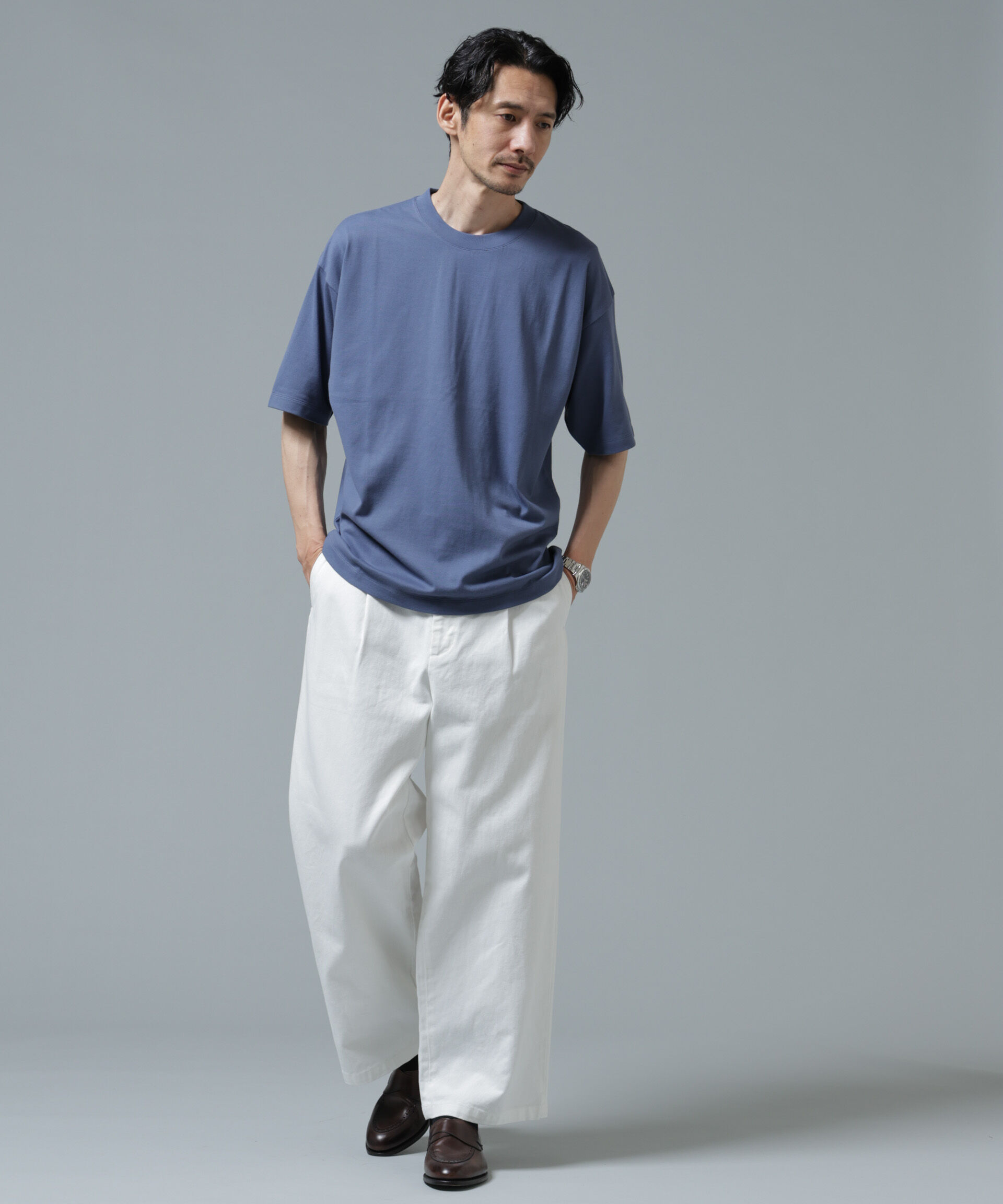 NANO universe「Anti Soaked(R) 汗染み防止 ミドルウェイト 7.1oz ビッグシルエットTシャツ」|Tシャツ・カットソー|