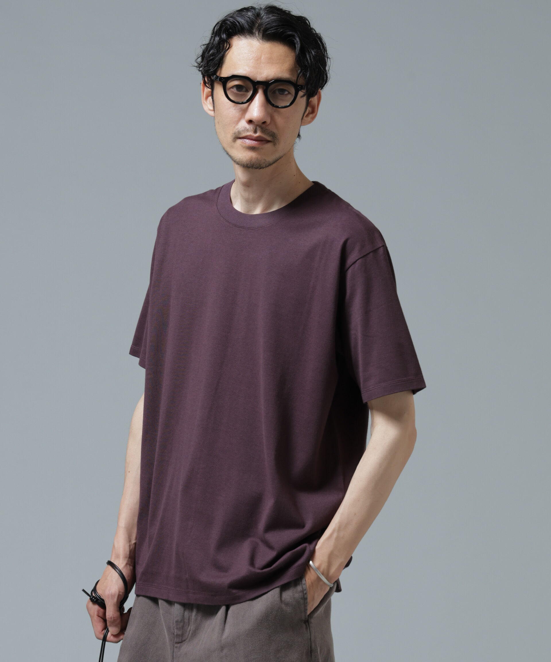 NANO universe「Anti Soaked(R) 汗染み防止 ライトウェイト 5.6oz ミドルシルエットTシャツ」|Tシャツ・カットソー|