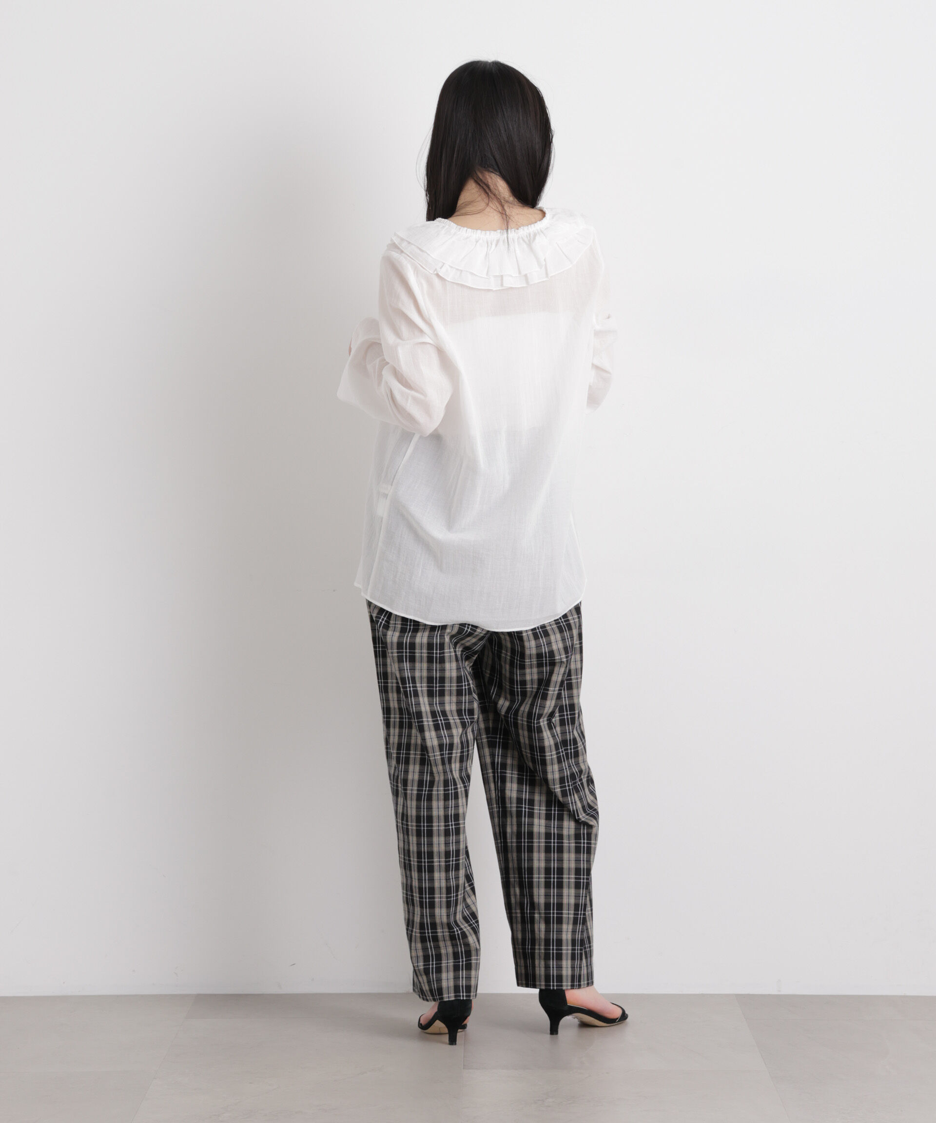 NANO universe「コットンシフォンフリルブラウス」|シャツ・ブラウス|