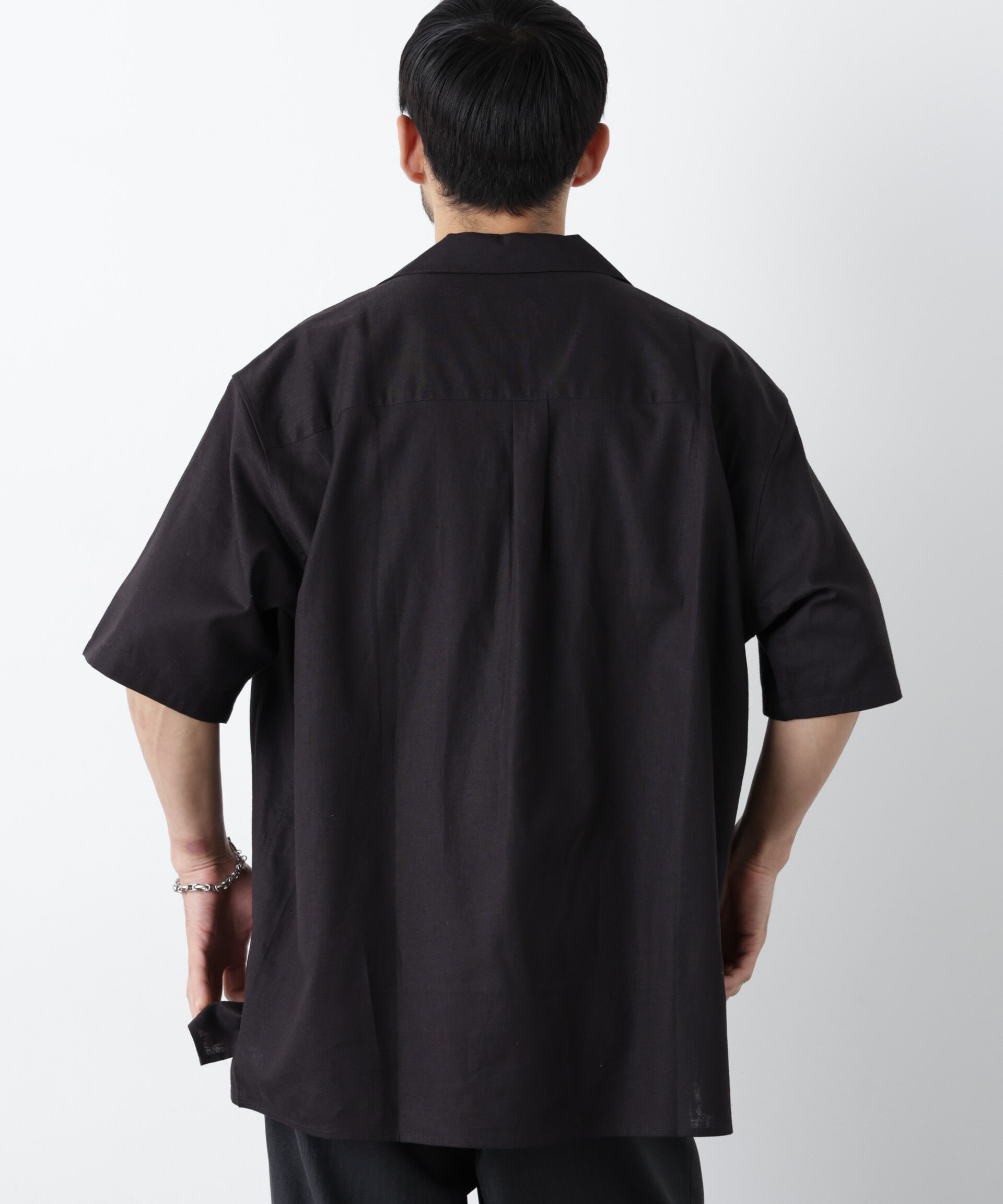 NANO universe「｢FRENCH LINEN｣ フライフロント半袖シャツ」|シャツ・ブラウス|