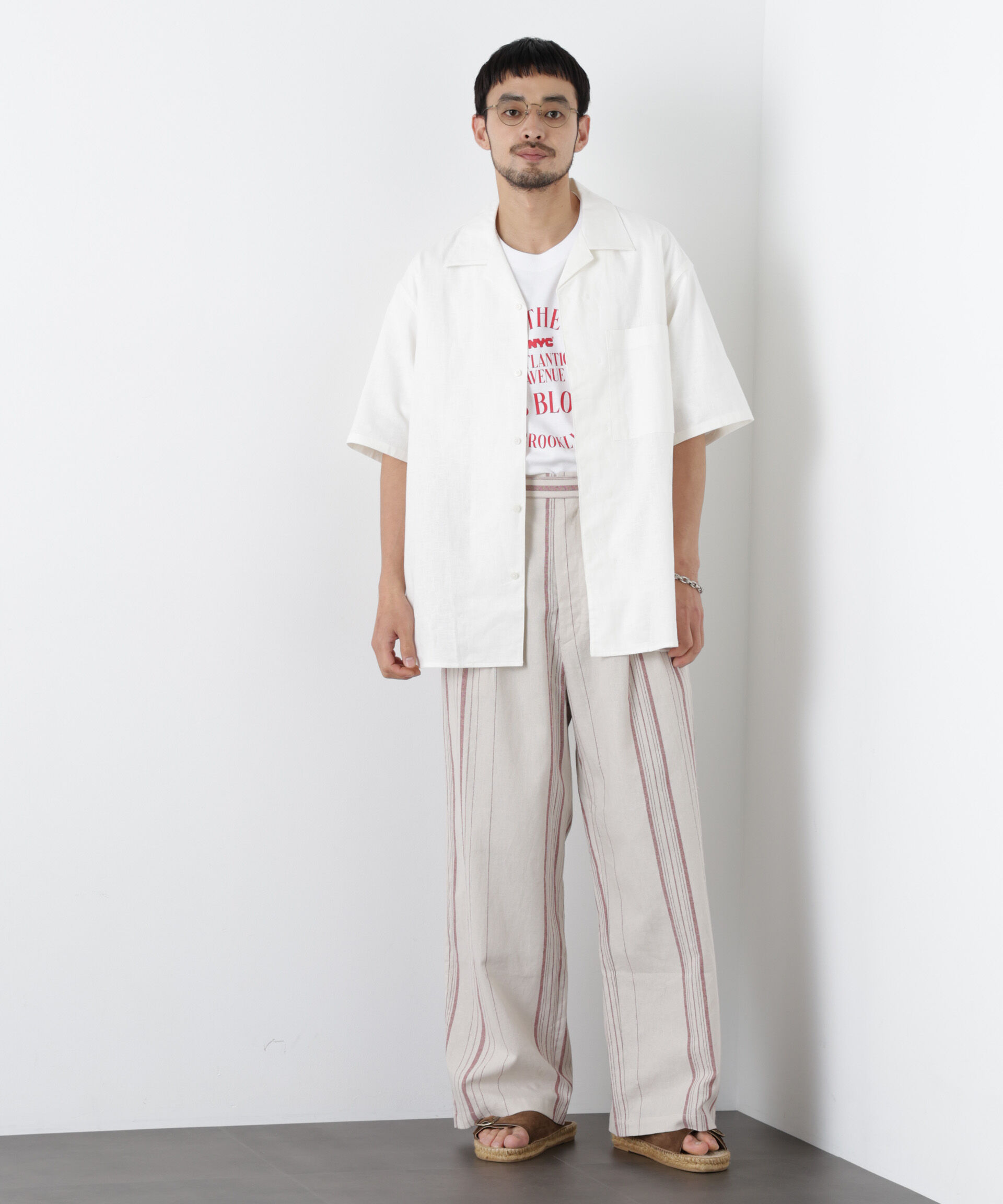 NANO universe「｢FRENCH LINEN｣ フライフロント半袖シャツ」|シャツ・ブラウス|