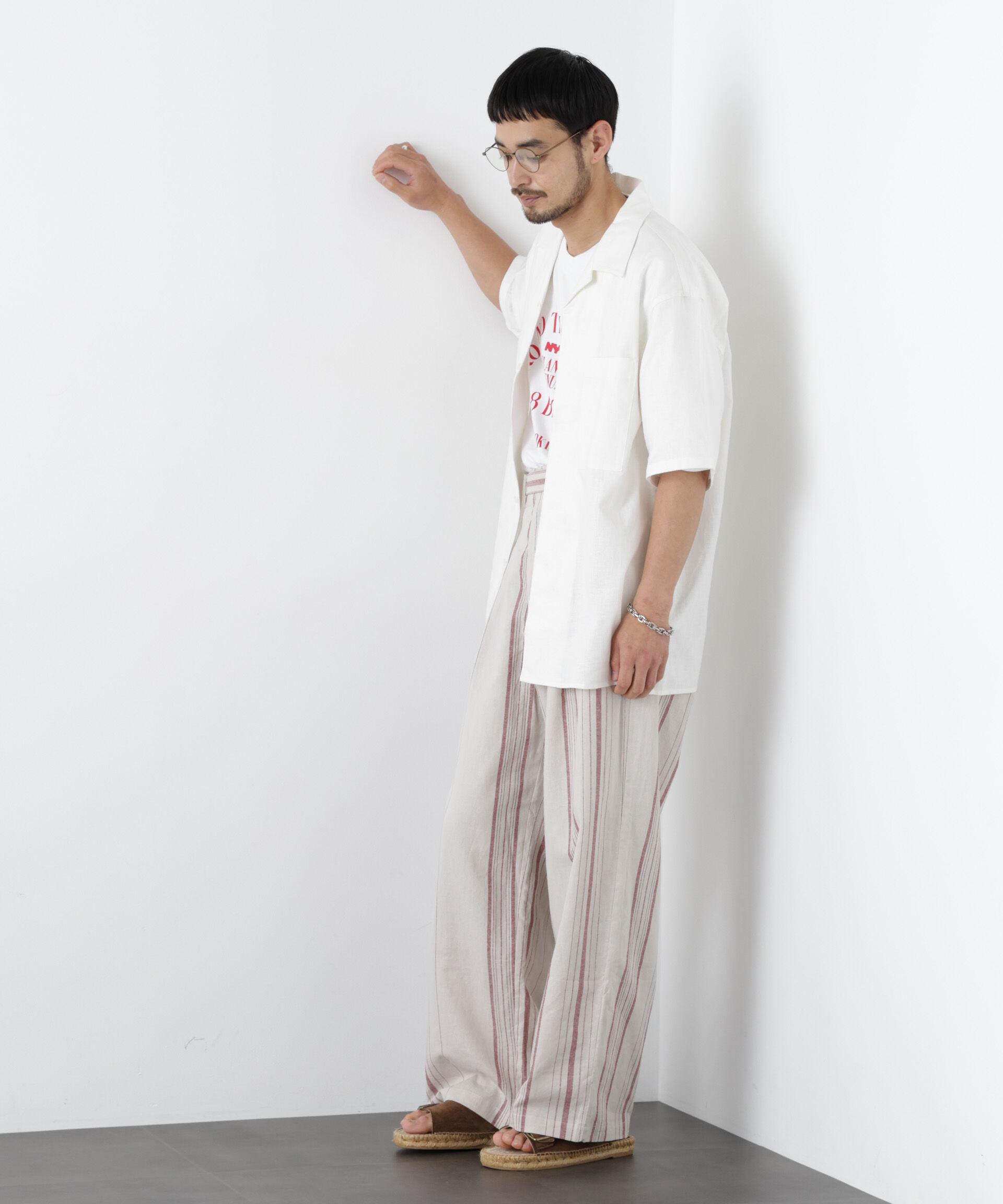 NANO universe「｢FRENCH LINEN｣ フライフロント半袖シャツ」|シャツ・ブラウス|