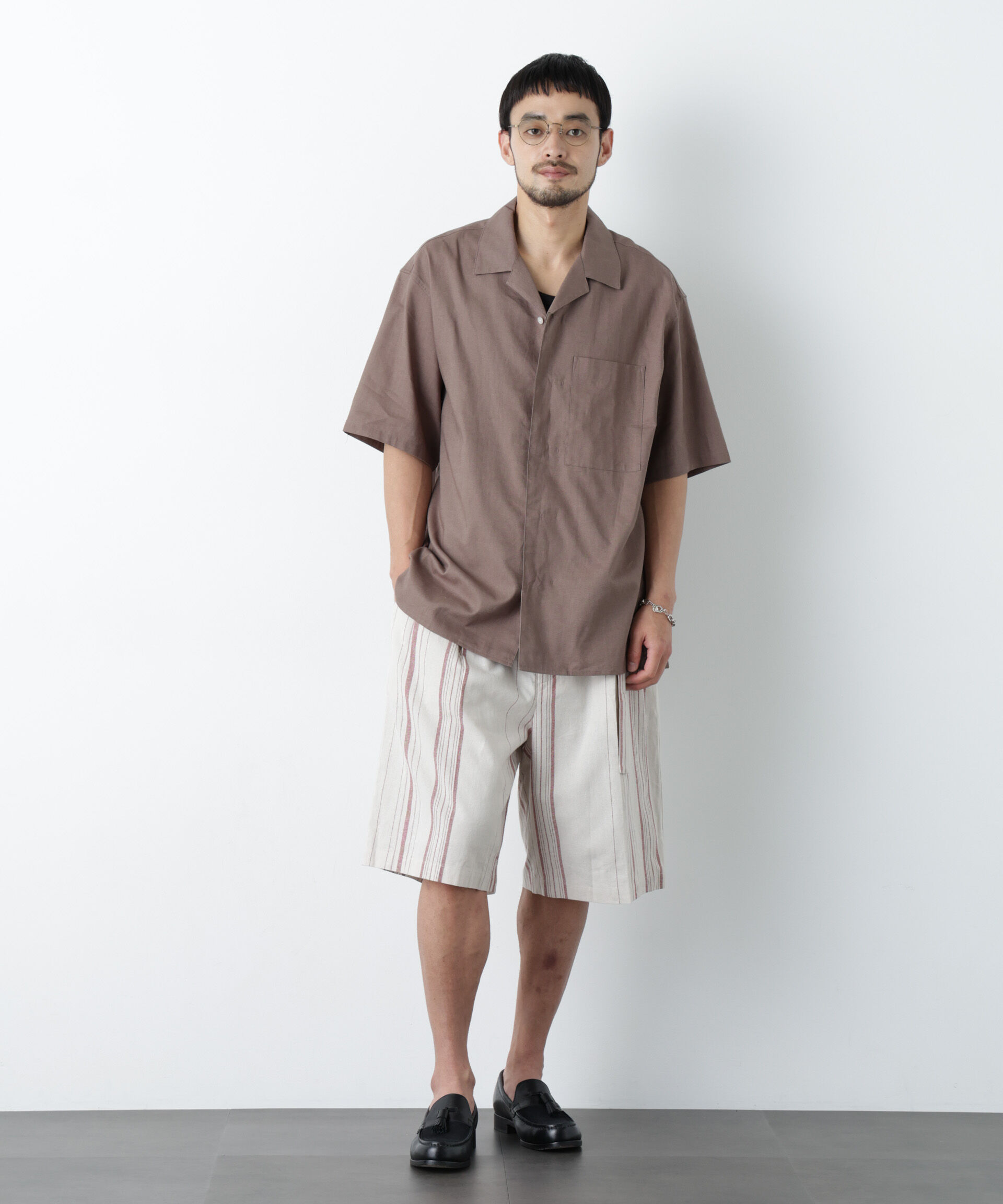 NANO universe「｢FRENCH LINEN｣ フライフロント半袖シャツ」|シャツ・ブラウス|