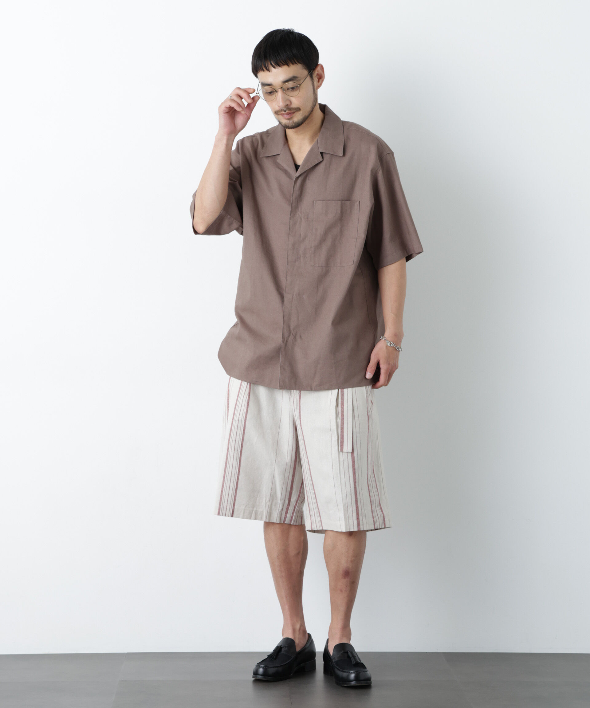 NANO universe「｢FRENCH LINEN｣ フライフロント半袖シャツ」|シャツ・ブラウス|