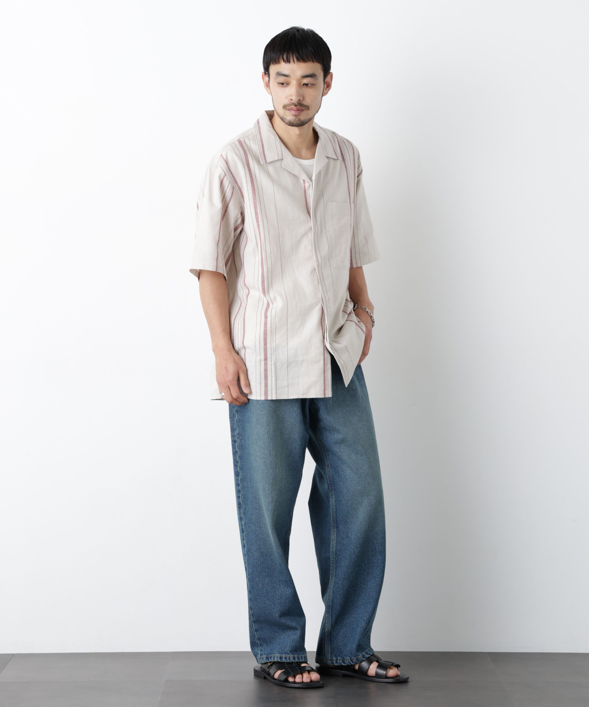 NANO universe「｢FRENCH LINEN｣ フライフロント半袖シャツ」|シャツ・ブラウス|