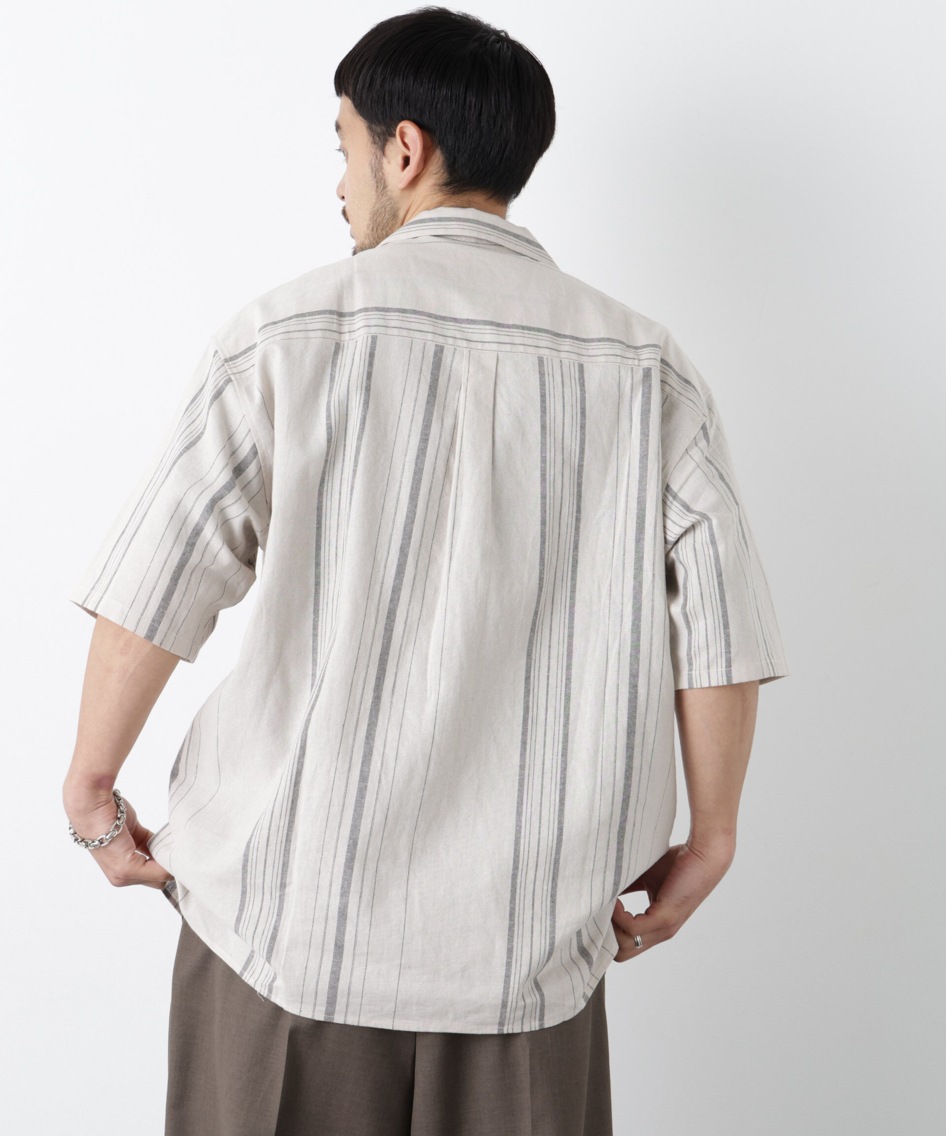 NANO universe「｢FRENCH LINEN｣ フライフロント半袖シャツ」|シャツ・ブラウス|