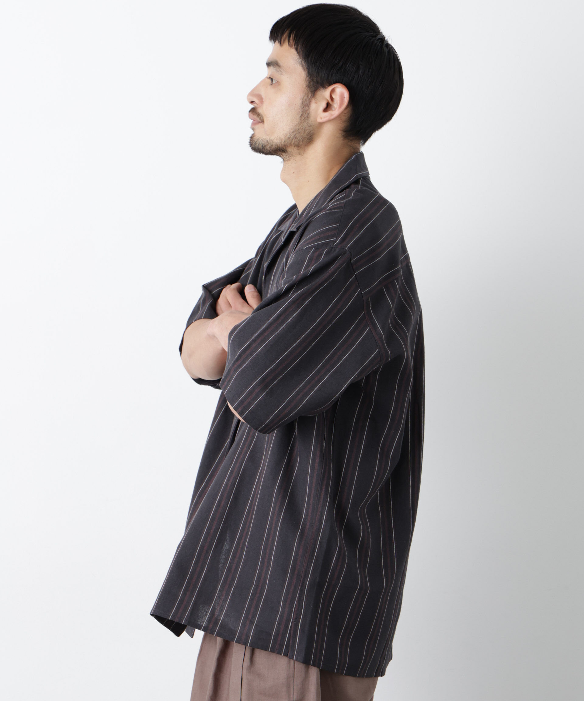 NANO universe「｢FRENCH LINEN｣ フライフロント半袖シャツ」|シャツ・ブラウス|