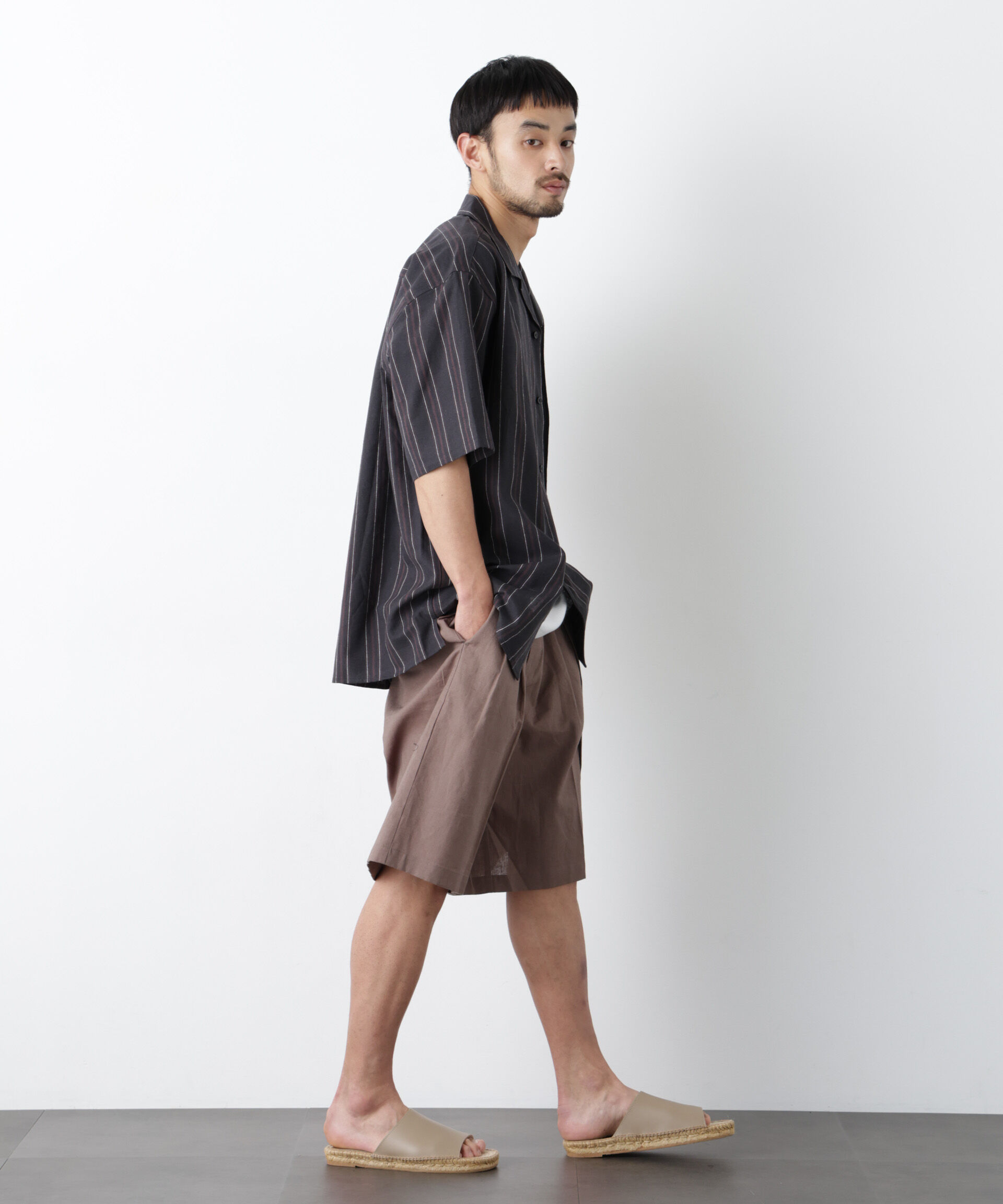 NANO universe「｢FRENCH LINEN｣ フライフロント半袖シャツ」|シャツ・ブラウス|