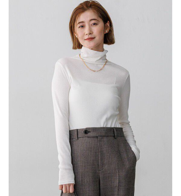23区「コットンシルク タートルネック カットソー」|Tシャツ・カットソー|ホワイト系