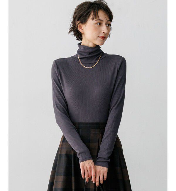 23区「コットンシルク タートルネック カットソー」|Tシャツ・カットソー|グレー系