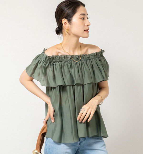 NOLLEY'S sophi「《セットアップ対応》【BECシリーズ】ウォッシャブルシアーローンオフショルブラウス」|シャツ・ブラウス|