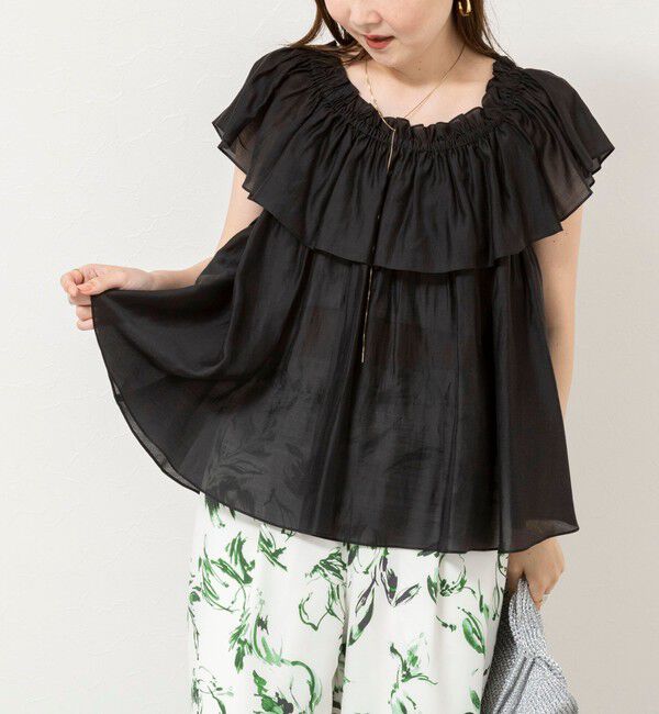 NOLLEY'S sophi「《セットアップ対応》【BECシリーズ】ウォッシャブルシアーローンオフショルブラウス」|シャツ・ブラウス|