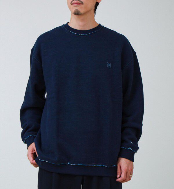 GLOSTER「【BOY BACK FANCY】裏配色フリース スウェットプルオーバー」|スウェット・ジャージ|ネイビー
