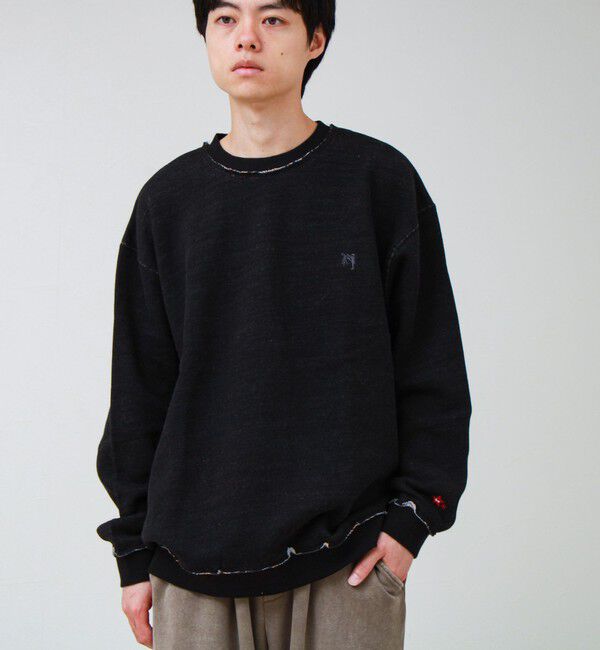 GLOSTER「【BOY BACK FANCY】裏配色フリース スウェットプルオーバー」|スウェット・ジャージ|ブラック