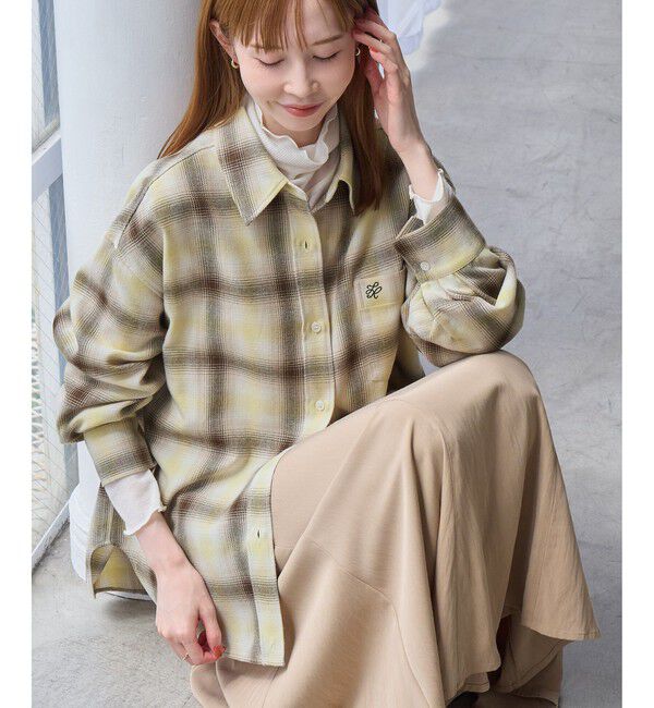Rope&rsquo;Picnic「【WEB限定カラー】ロゴ刺繍チェックネルシャツ/2WAY」|シャツ・ブラウス|オフホワイト(15)