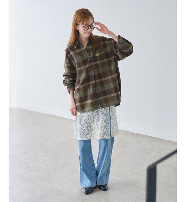Rope&rsquo;Picnic「【WEB限定カラー】ロゴ刺繍チェックネルシャツ/2WAY」|シャツ・ブラウス|