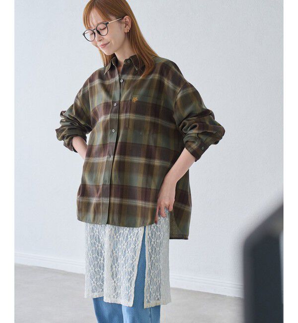 Rope&rsquo;Picnic「【WEB限定カラー】ロゴ刺繍チェックネルシャツ/2WAY」|シャツ・ブラウス|