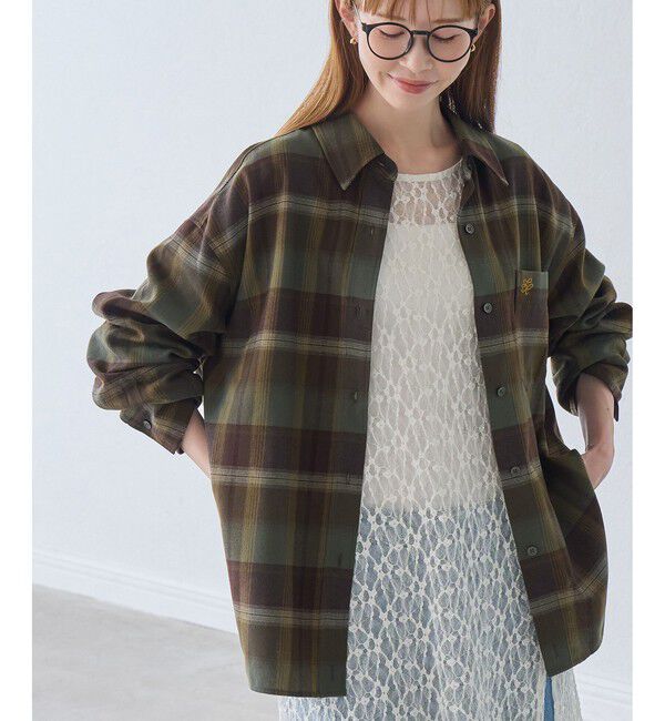 Rope&rsquo;Picnic「【WEB限定カラー】ロゴ刺繍チェックネルシャツ/2WAY」|シャツ・ブラウス|