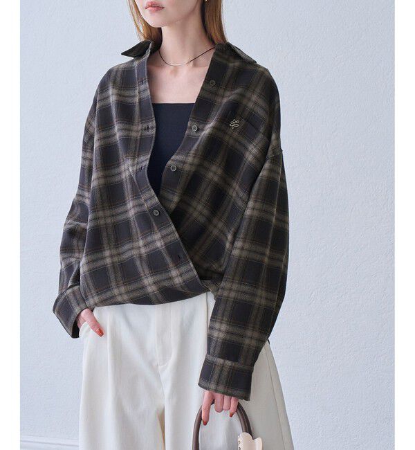 Rope&rsquo;Picnic「【WEB限定カラー】ロゴ刺繍チェックネルシャツ/2WAY」|シャツ・ブラウス|