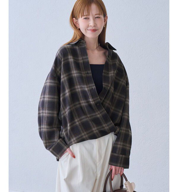 Rope&rsquo;Picnic「【WEB限定カラー】ロゴ刺繍チェックネルシャツ/2WAY」|シャツ・ブラウス|