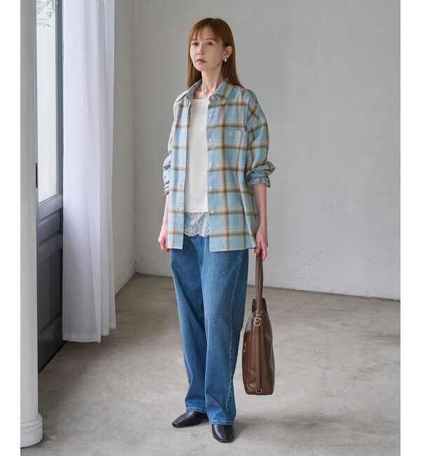 Rope&rsquo;Picnic「【WEB限定カラー】ロゴ刺繍チェックネルシャツ/2WAY」|シャツ・ブラウス|