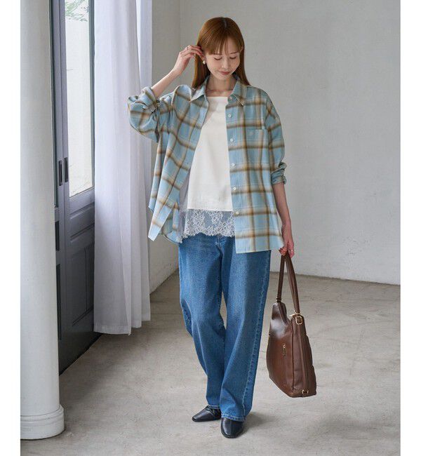 Rope&rsquo;Picnic「【WEB限定カラー】ロゴ刺繍チェックネルシャツ/2WAY」|シャツ・ブラウス|