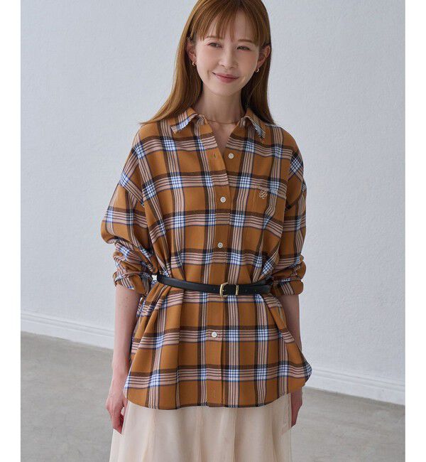 Rope&rsquo;Picnic「【WEB限定カラー】ロゴ刺繍チェックネルシャツ/2WAY」|シャツ・ブラウス|