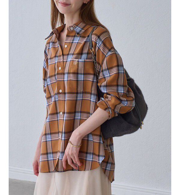 Rope&rsquo;Picnic「【WEB限定カラー】ロゴ刺繍チェックネルシャツ/2WAY」|シャツ・ブラウス|