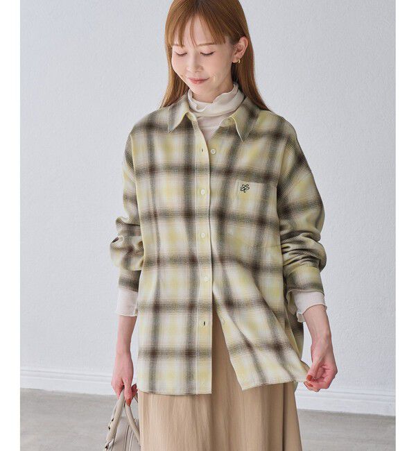 Rope&rsquo;Picnic「【WEB限定カラー】ロゴ刺繍チェックネルシャツ/2WAY」|シャツ・ブラウス|