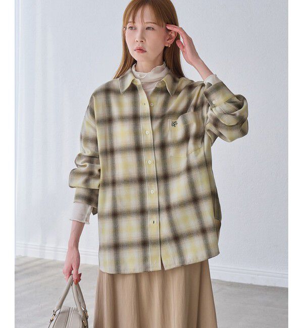 Rope&rsquo;Picnic「【WEB限定カラー】ロゴ刺繍チェックネルシャツ/2WAY」|シャツ・ブラウス|