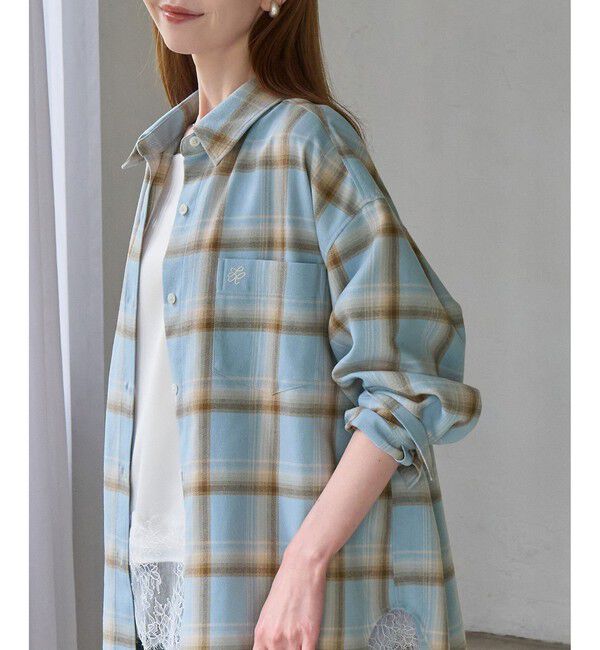 Rope&rsquo;Picnic「【WEB限定カラー】ロゴ刺繍チェックネルシャツ/2WAY」|シャツ・ブラウス|