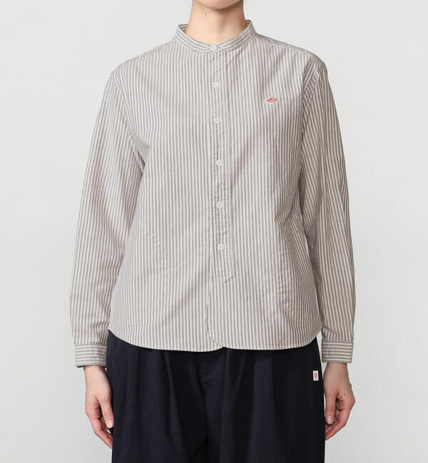 DANTON「DANTON | オックスフォード バンドカラーシャツ STRIPE WOMEN」|シャツ・ブラウス|