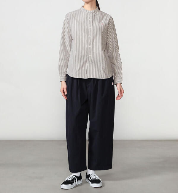 DANTON「DANTON | オックスフォード バンドカラーシャツ STRIPE WOMEN」|シャツ・ブラウス|