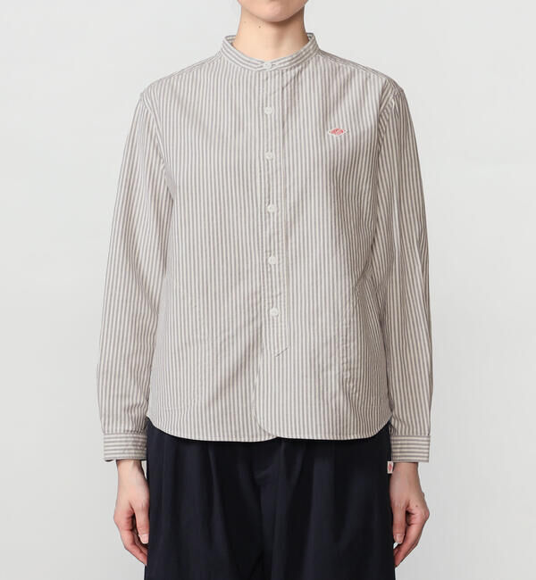 DANTON「DANTON | オックスフォード バンドカラーシャツ STRIPE WOMEN」|シャツ・ブラウス|