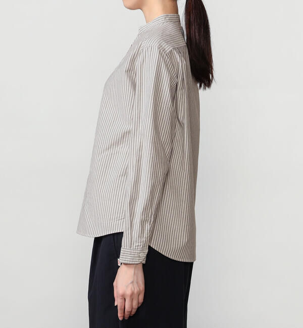 DANTON「DANTON | オックスフォード バンドカラーシャツ STRIPE WOMEN」|シャツ・ブラウス|