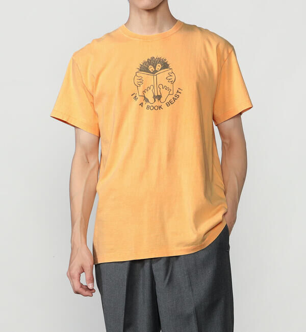  「MODUCT | クルーネックTシャツ "I'M A BOOK BEAST!" MEN」|Tシャツ・カットソー|ORANGE系1