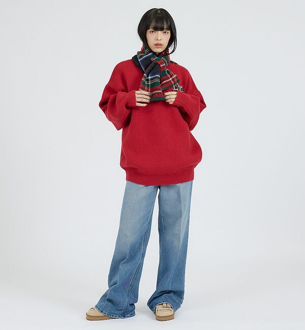 ABAHOUSE「【TWEEDMILL / ツイードミル】Fleece Double Face L」|マフラー|