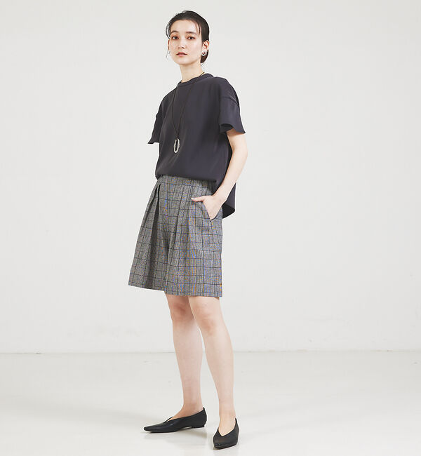qualite「【セットアップ対応】リネングレンチェックショートパンツ」|その他|