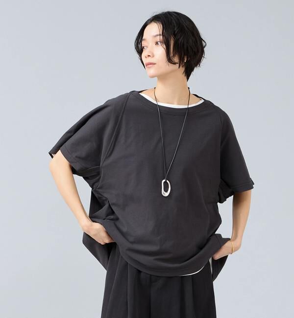 Liesse「変形パターンカットソー」|Tシャツ・カットソー|チャコールグレー