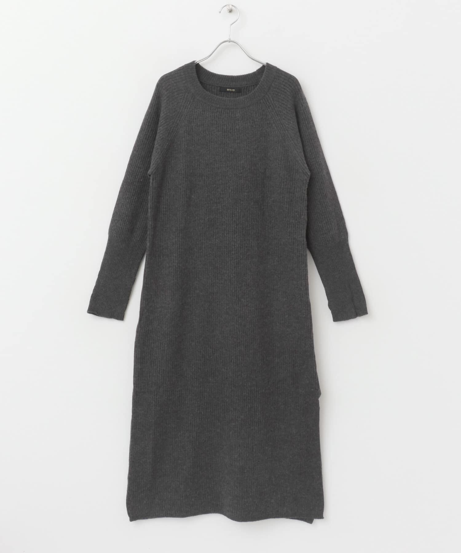 URBAN RESEARCH ROSSO「ヤク混サイドスリット畦ニットワンピース」|ワンピース|