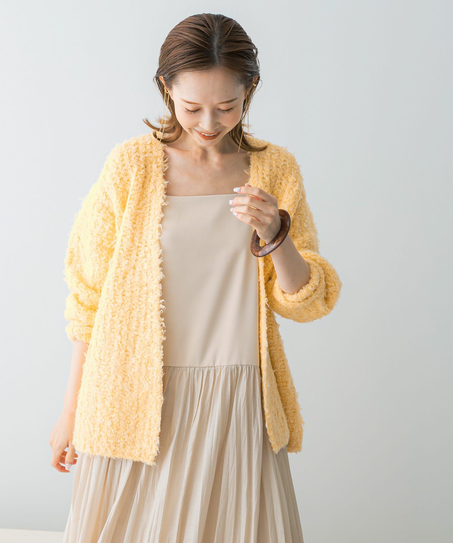 URBAN RESEARCH ROSSO「ヘアリーカーディガン」|カーディガン|イエロー