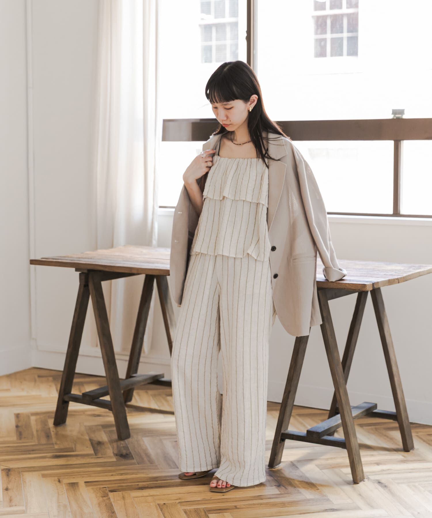 URBAN RESEARCH DOORS「ラメストライプセットアップ」|ワンピース|