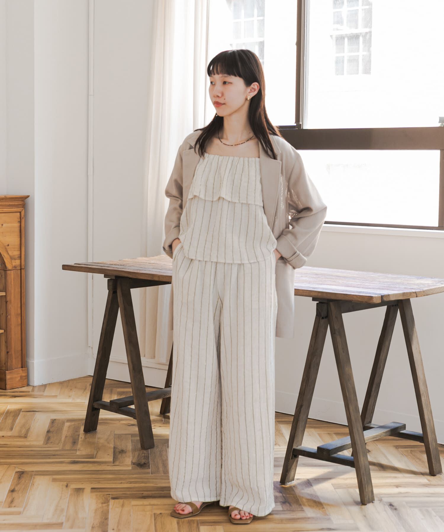 URBAN RESEARCH DOORS「ラメストライプセットアップ」|ワンピース|