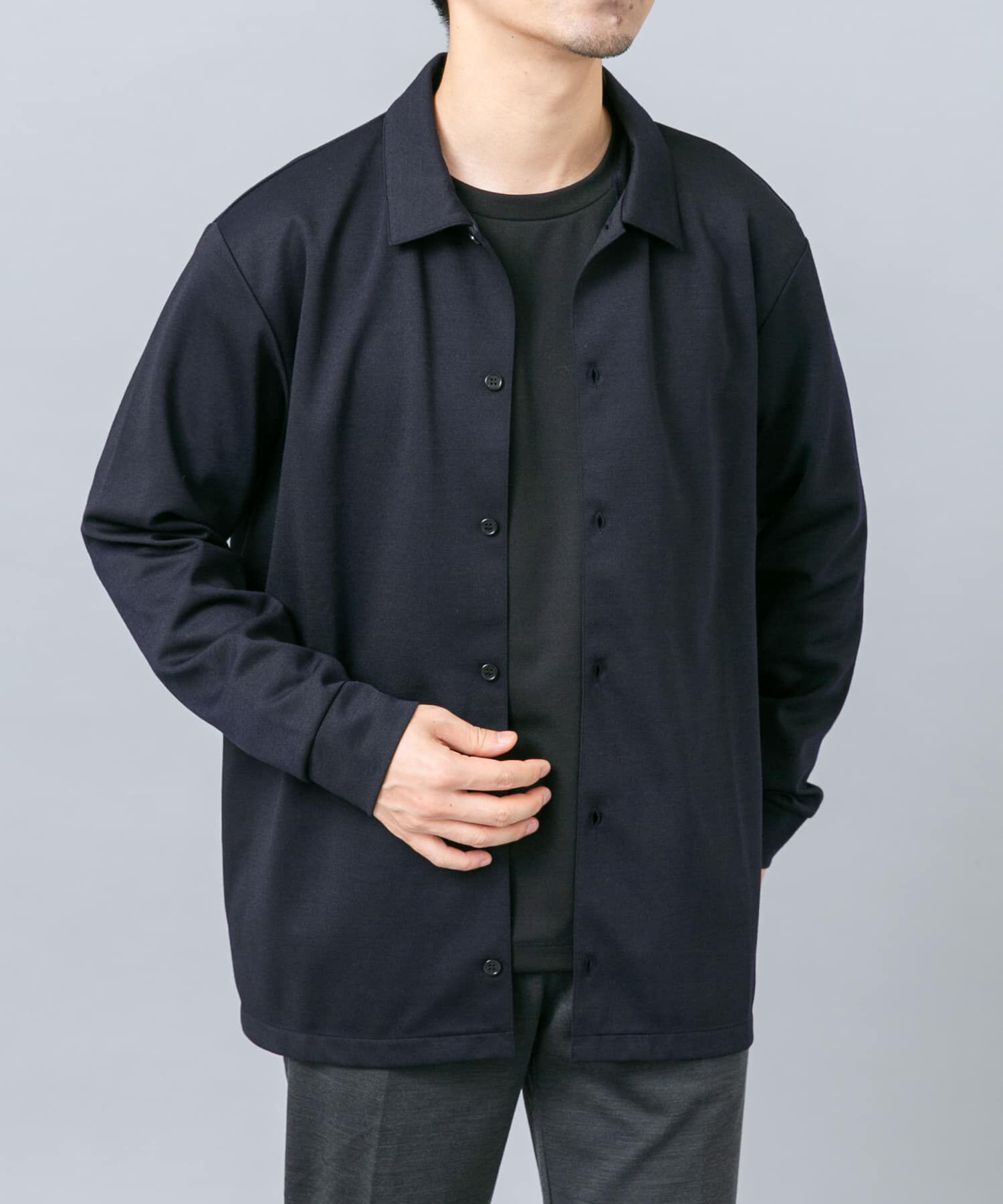 URBAN RESEARCH ROSSO「『セットアップ対応/防シワ』ウールジャージーシャツカーディガン」|シャツ・ブラウス|